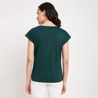 Cotton Round Neck T-Shirt, गहरा हरा, small image number null