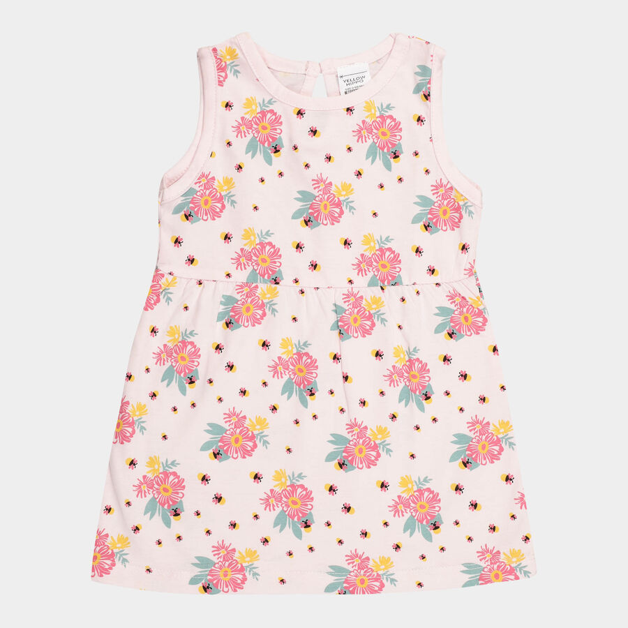 Infants Cotton Frock, Light Pink, large image number null
