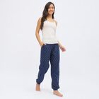 Women's Dark Navy Blue Star Printed Elastic Waist Pyjama, नेवी ब्लू, small image number null
