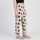 Women's Grey Heart Printed Pyjama, हल्का ग्रे, small