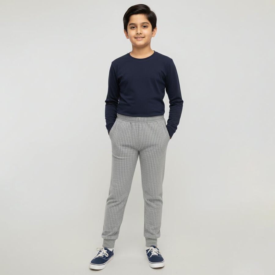 Boys Light Grey Thermal Lower, Melange Mid Grey, large image number null