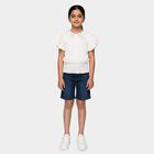 Girls White Round Neck Regular T-Shirt, सफ़ेद, small