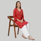 Women's Fuchsia Round Neck Solid Kurta, रानी (फ्यूशिया), small