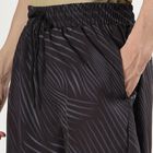 Men's Dark Charcoal Black Regular Length Printed Bermuda Shorts, Black, small image number null