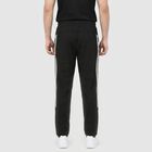 Men's Black Regular Fit Side-Striped Track Pants, Black, small