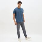 Men's Midnight Blue Round Neck Casual T-Shirt, Mid Blue, small image number null
