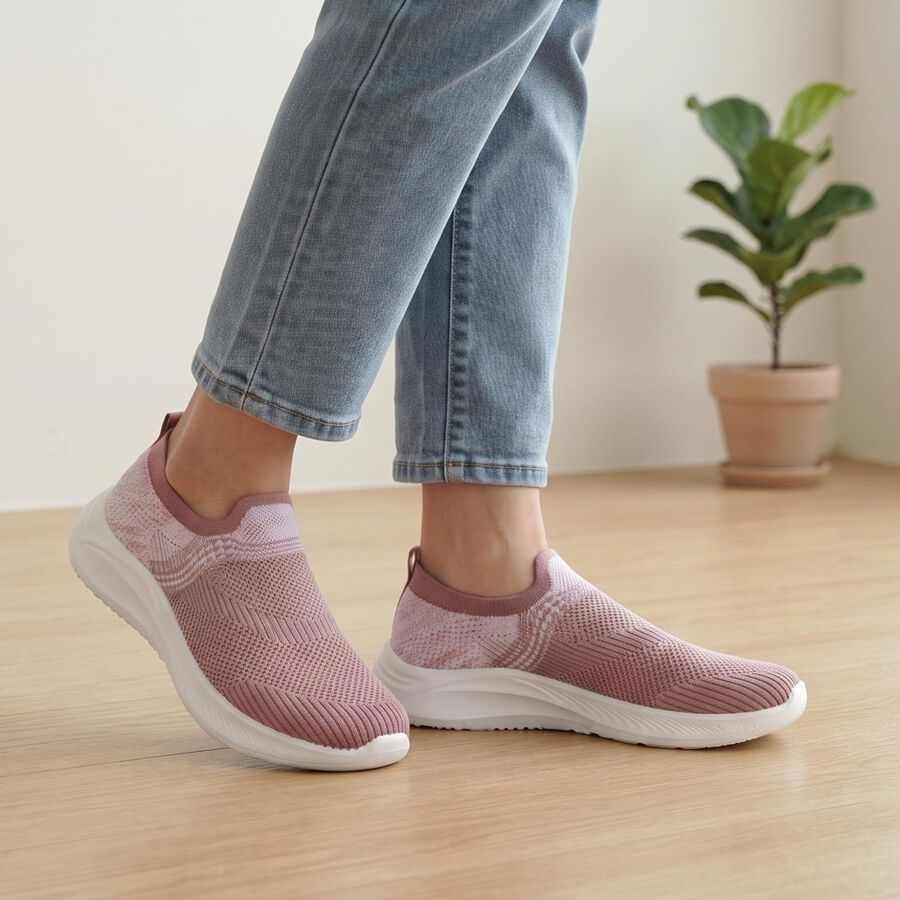 Women's Pink Slip-On Sneakers, गुलाबी, large