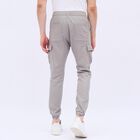 Men's Muted Grey Slim Fit Cargo Trousers, Light Grey, small
