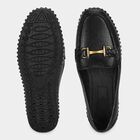 Women's Black Slip-On Loafers, काला, small