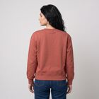Women Pink Crew Neck Graphic Print Sweatshirt, गुलाबी, small