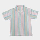 Boys Pink Cotton Half Sleeve Collared Casual Shirt, Pink, small