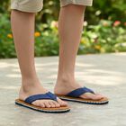 Men's Bright Navy Blue Slip-On Flip-Flops, टैन, small