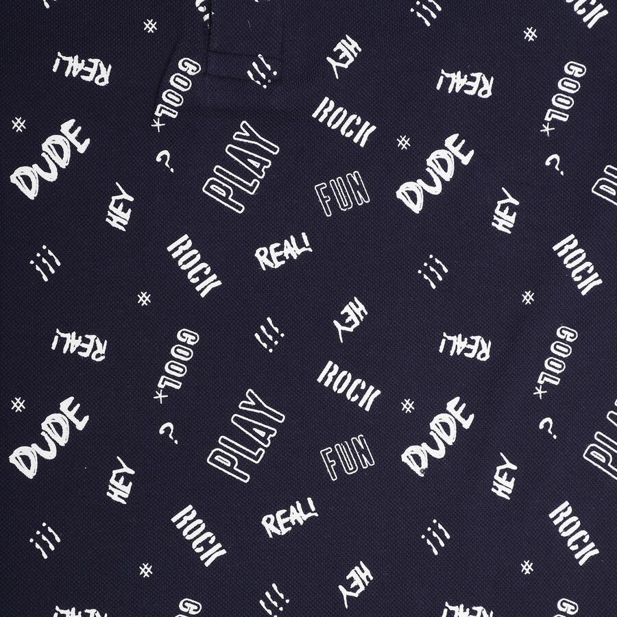 Boys' 100% Cotton Half Sleeves T-Shirt , Navy Blue, large image number null