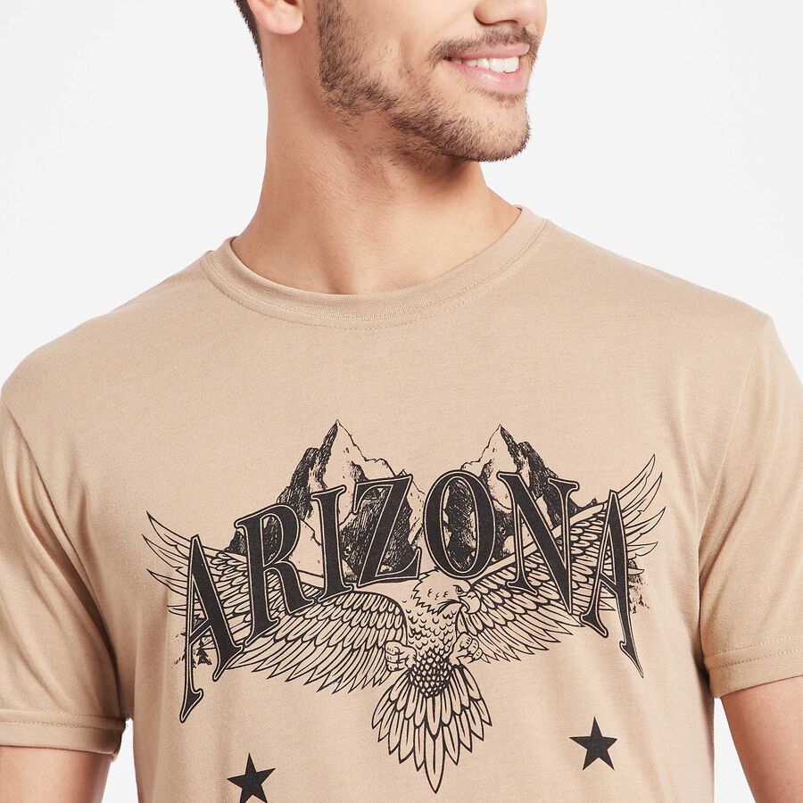 Round Neck T-Shirt, Beige, large image number null