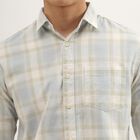 Men's Light Grey Cotton Regular Collar Casual Shirt, Light Grey, small image number null