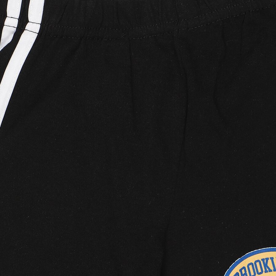 Boys Black Straight Fit Graphic Printed Pyjama, Black, large