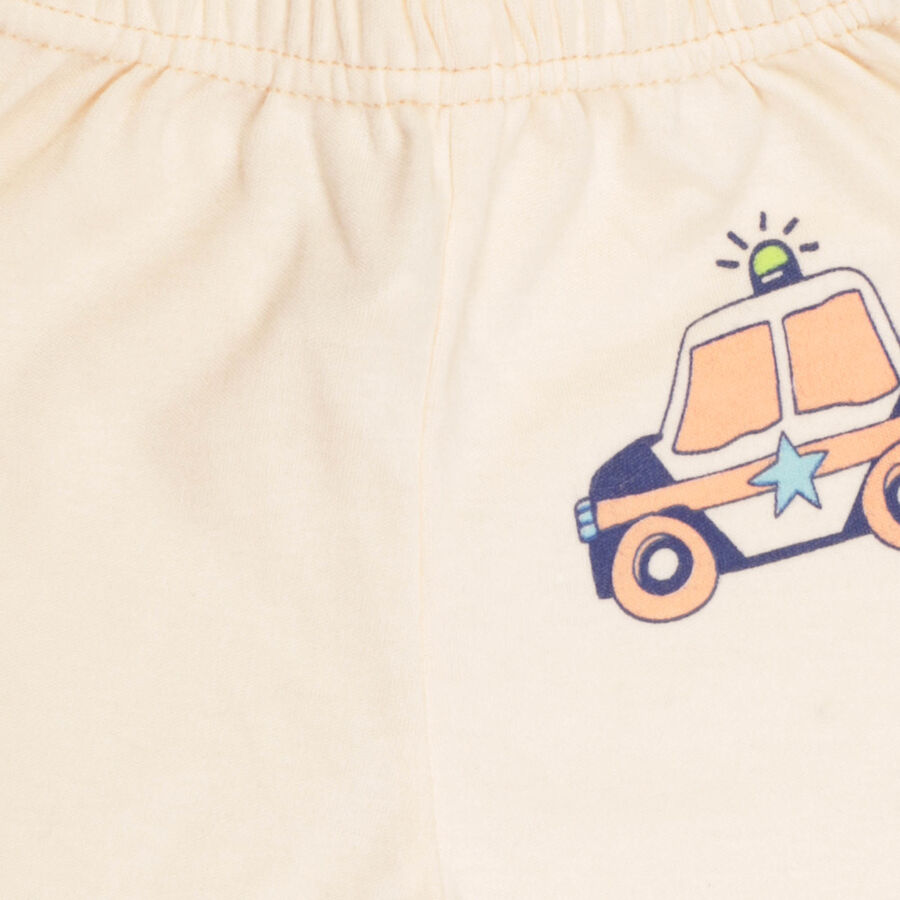 Infants Printed Elasticated Pyjama, Peach, large image number null