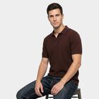 Men Brown Polo Neck Polo T-Shirt, भूरा, small