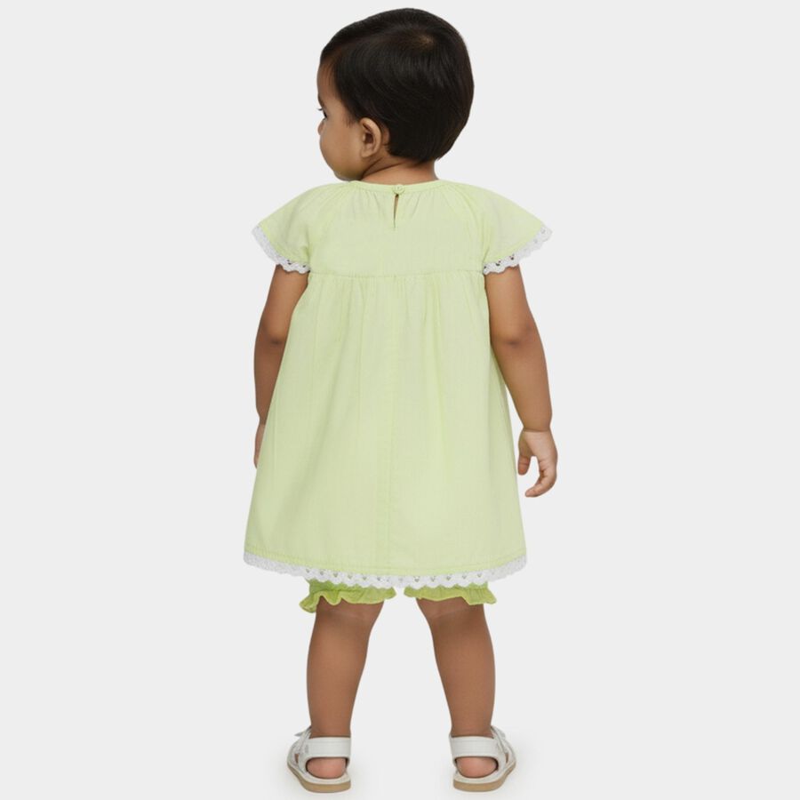 Infants' Green A-Line Smocked and Embroidered Frock, Light Green, large