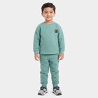 Boys Mint Green Crew Neck Textured Baba Suit, हल्का हरा, small