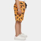 Boys' Orange Regular Fit Printed Bermuda Shorts, नारंगी, small