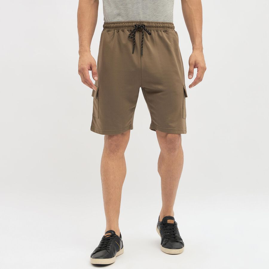 Men's Deep Olive Cargo Style Bermuda Shorts, Olive, large