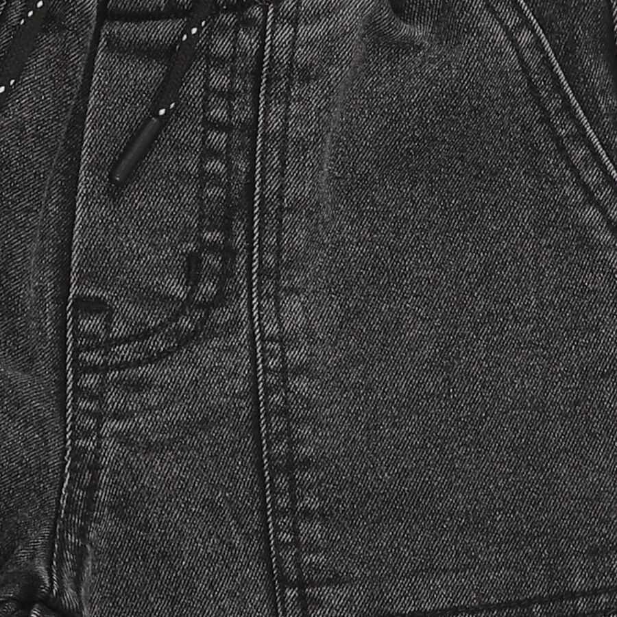 Boys' Charcoal Black Relaxed Fit Cargo Jogger Jeans, काला, large image number null