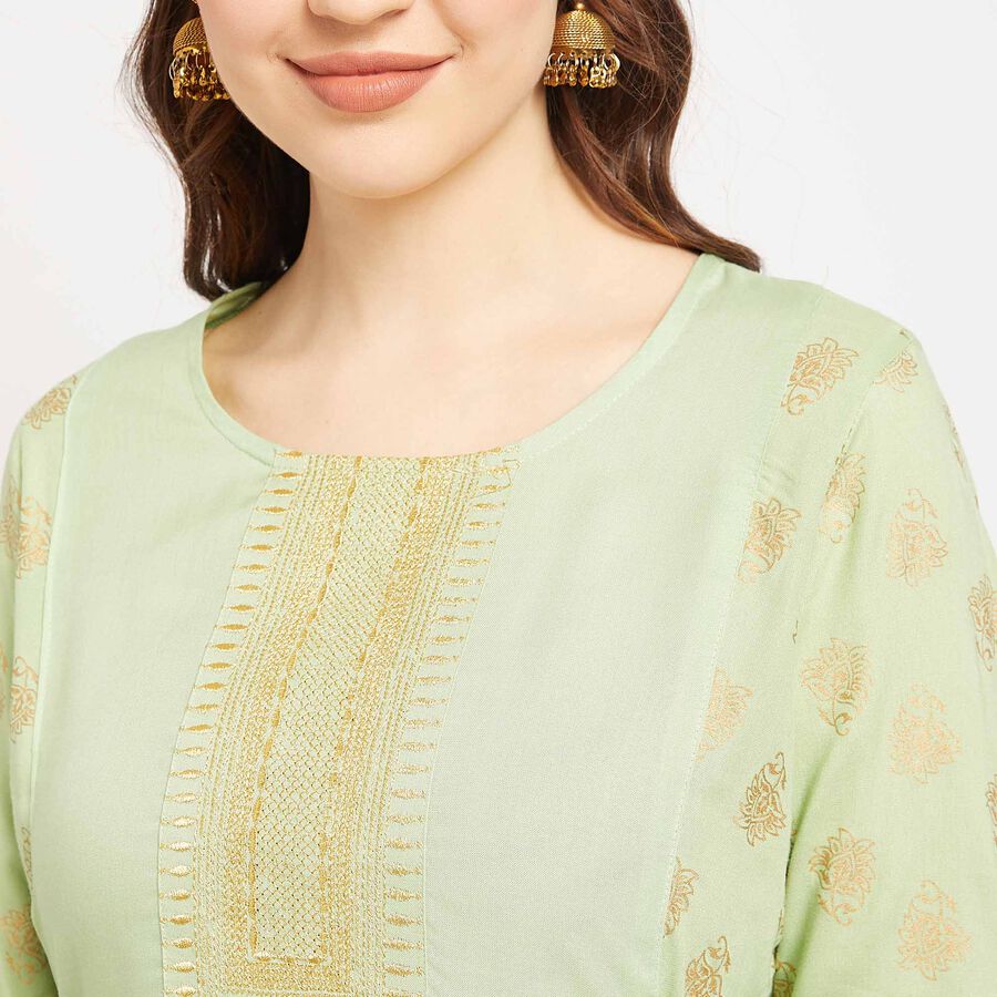 Embroidered Kurta, Light Green, large image number null