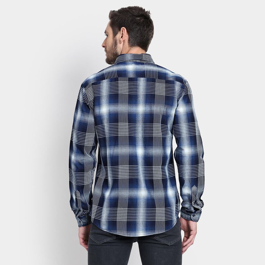 Men's 100% Cotton Casual Shirt , Navy Blue, large image number null