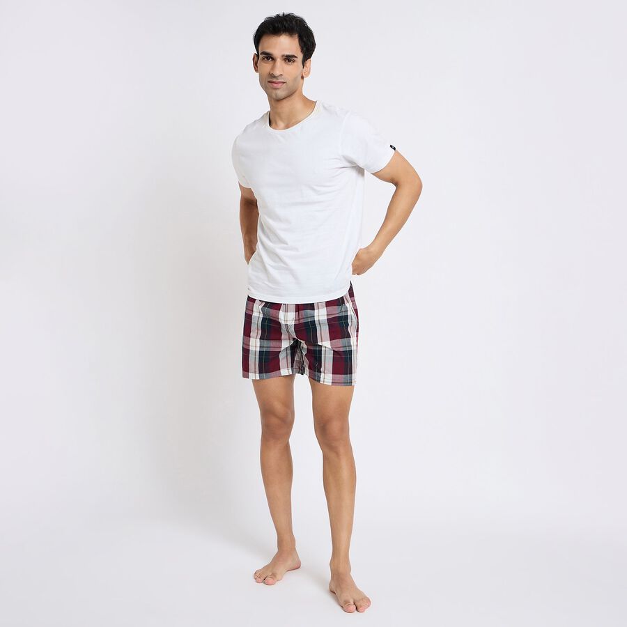 Men's 100% Cotton Boxers, मरून, large image number null