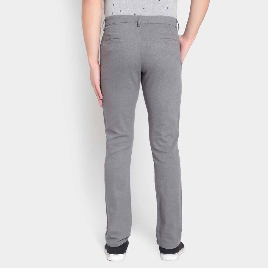 Printed Cross Pocket Slim Fit Trousers, Light Grey, large image number null