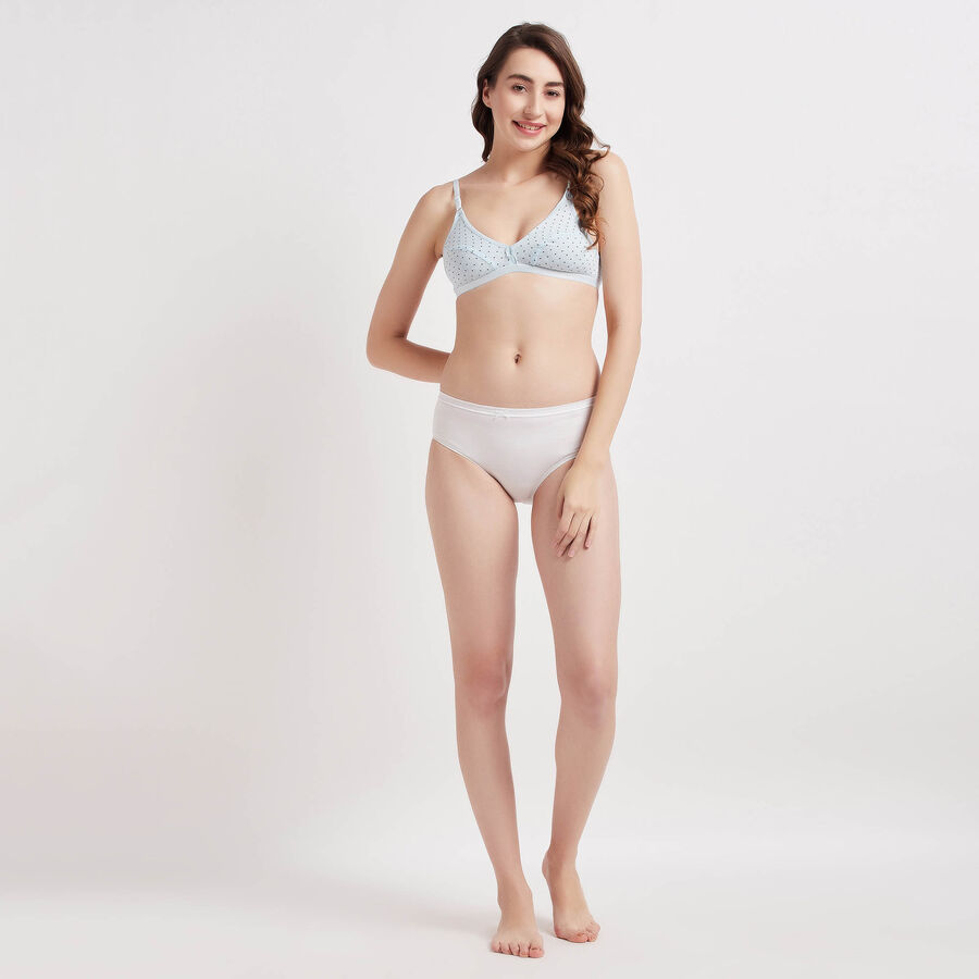 Printed Non-Padded Bra, Light Blue, large image number null