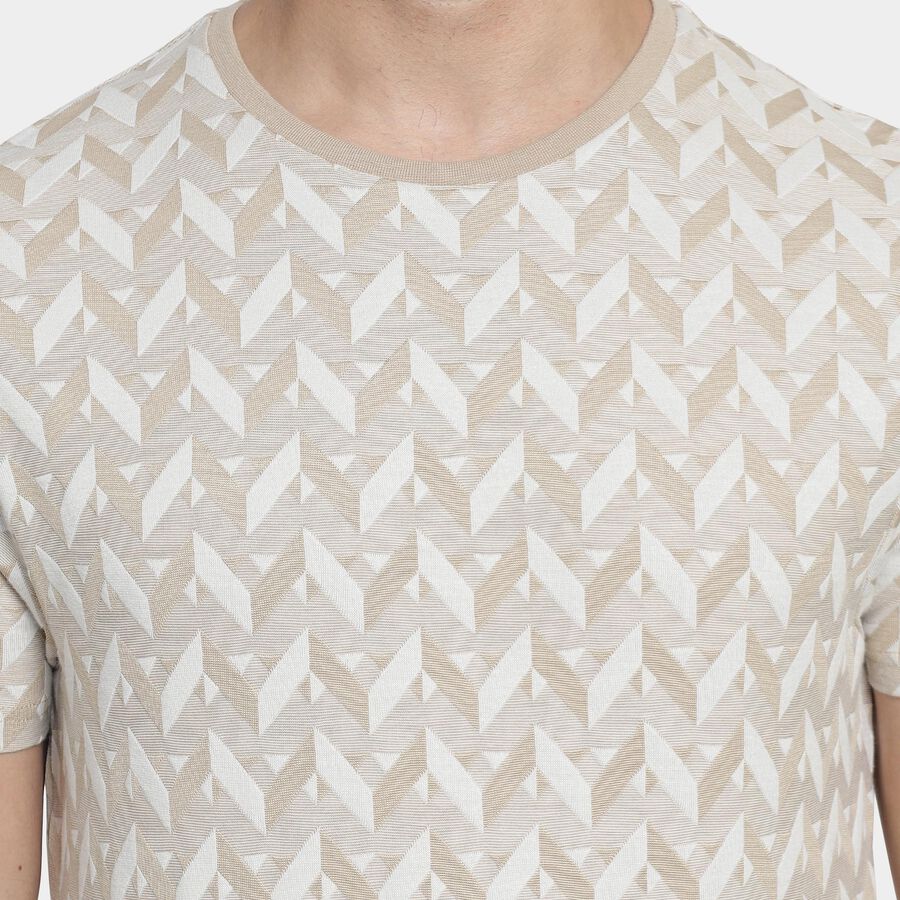 Men's Round Neck Half Sleeves T-Shirt , गहरा पीला, large image number null