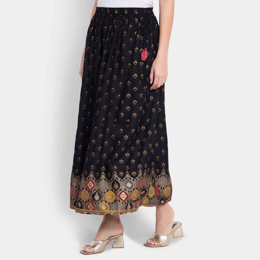 Straight Lehenga Skirt, Black, large image number null