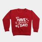 Girls' Maroon Crew Neck Pullover Sweatshirt, Maroon, small