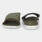 Men's Olive Green Slip-On Slide Sandals, ओलिव, small