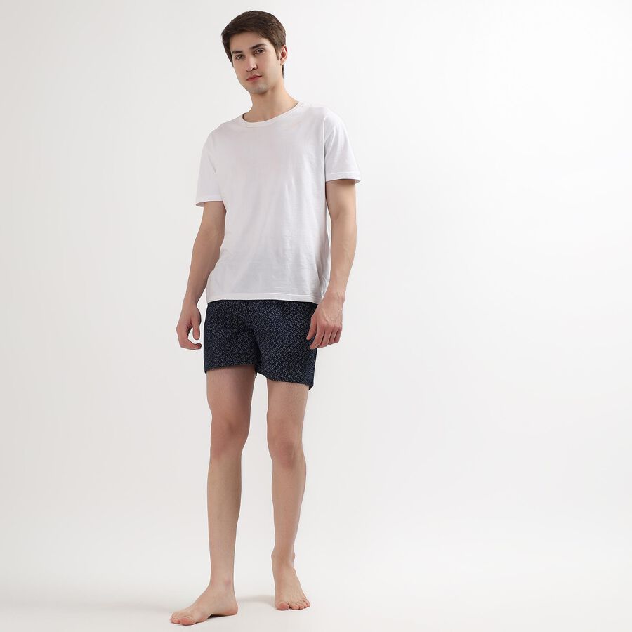 Men's 100% Cotton Boxers, नेवी ब्लू, large