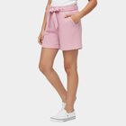 Girls' Pink Vibrant Regular Fit Shorts, गुलाबी, small