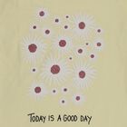 Girls' Yellow Cotton Round Neck Casual T-Shirt, पीला, small