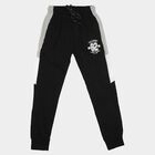 Boys' Black Jogger Fit Graphic Printed Pyjama, काला, small