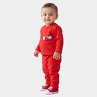 Infants' Red Round Neck Graphic Baba Suit, Red, small