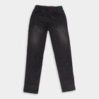 Boys Faded Charcoal Black Regular Fit Elastic Waist Jeans, Black, small image number null