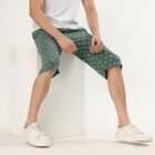 Men's Deep Forest Green Regular Fit Anchor Print Jamaican Shorts, Light Green, small image number null