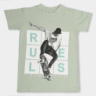 Boys' 100% Cotton Half Sleeves T-Shirt 