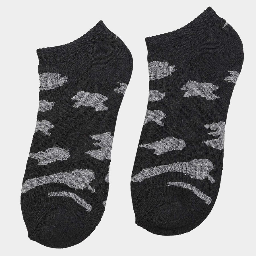 Cotton Solid Socks, Black, large image number null