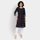 Ladies' 100% Cotton Kurta, काला, small image number null