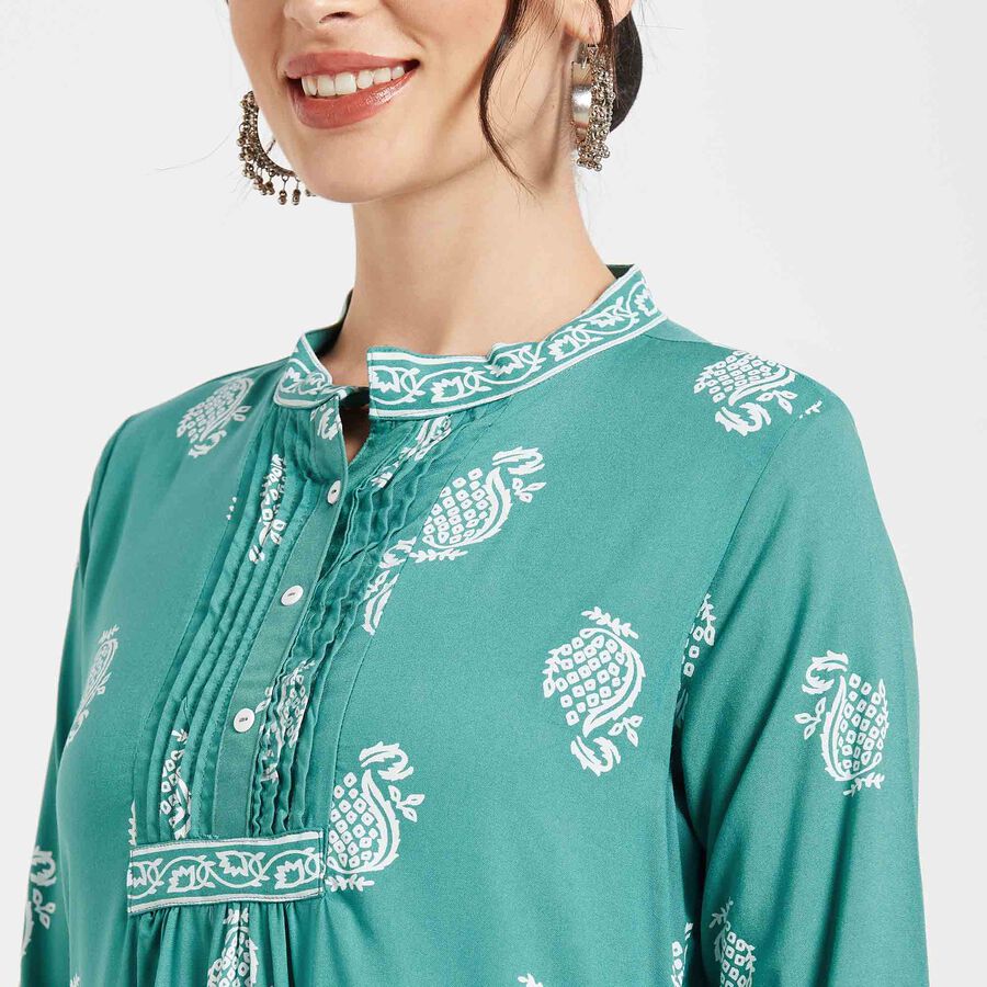 Printed Kurta, Light Green, large image number null