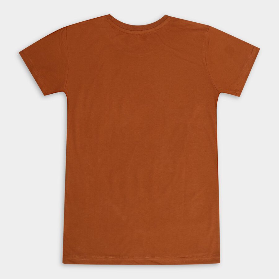 Boys' Half Sleeves T-Shirt, Brown, large image number null