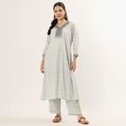 Women's Light Blue Floral Printed Ethnic Set, हल्का नीला, small