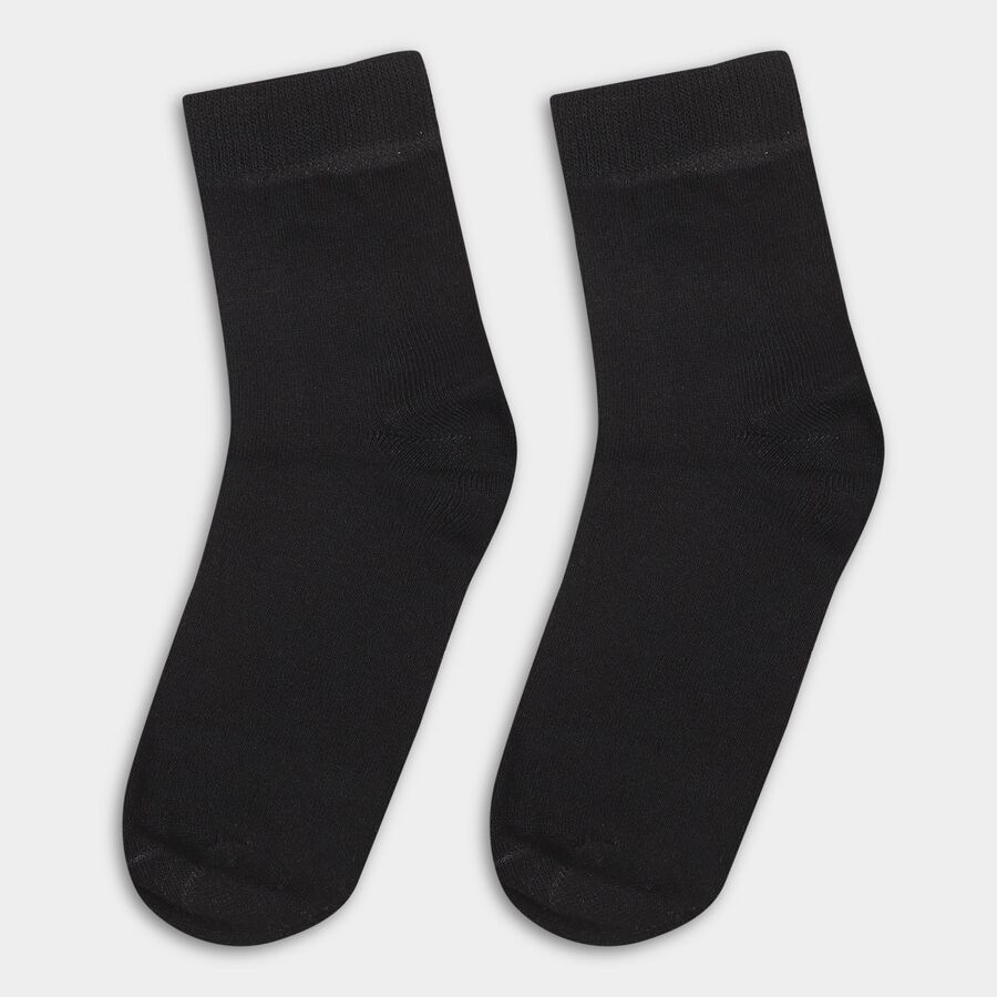 Boys' Jet Black Regular Fit Socks, Black, large image number null